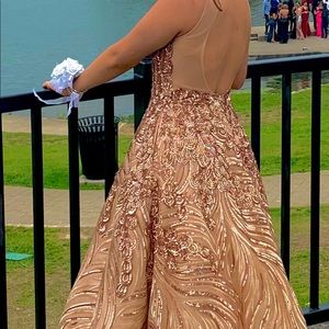 Jovani Rose Gold Prom Dress